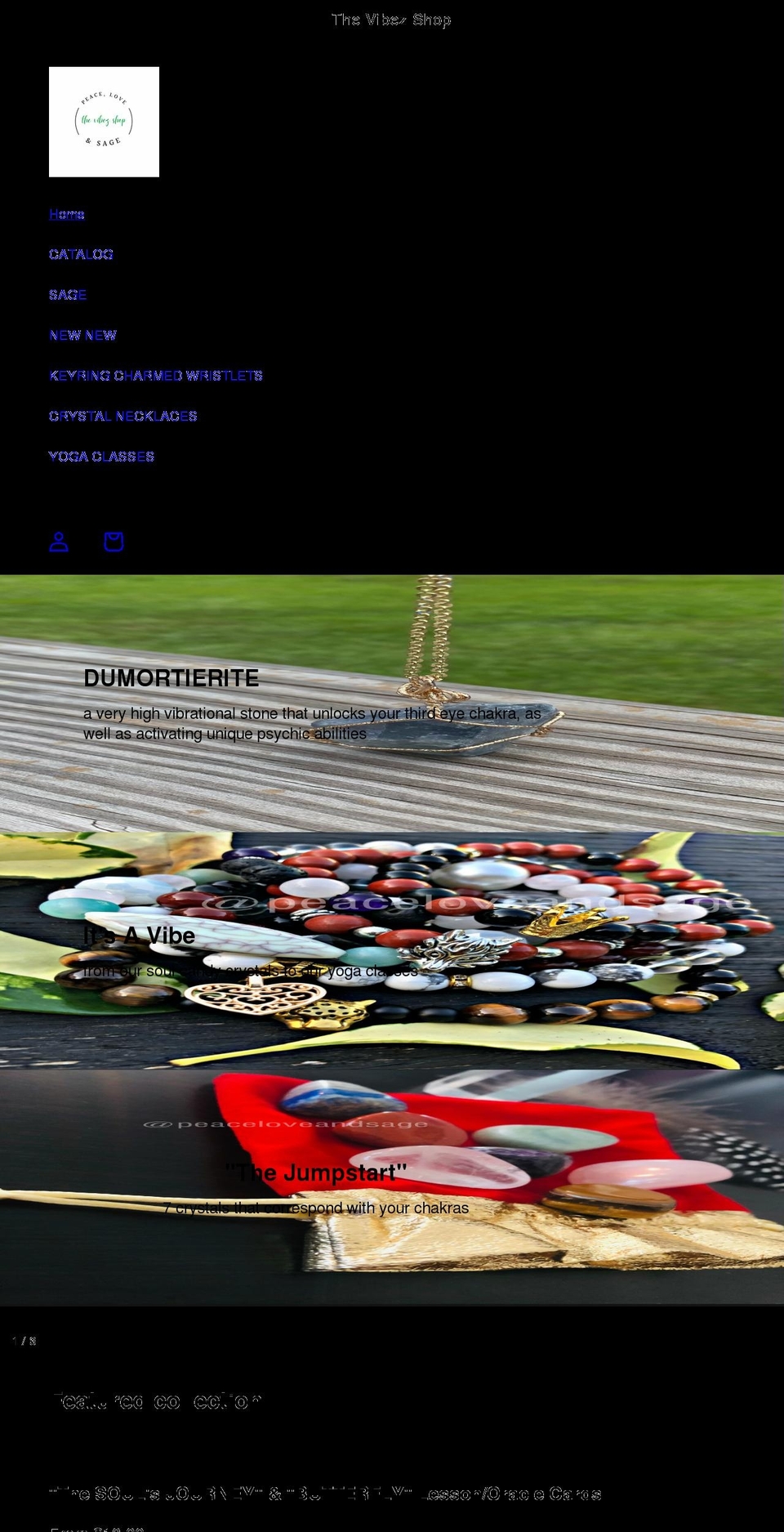 peaceloveandsage.com shopify website screenshot