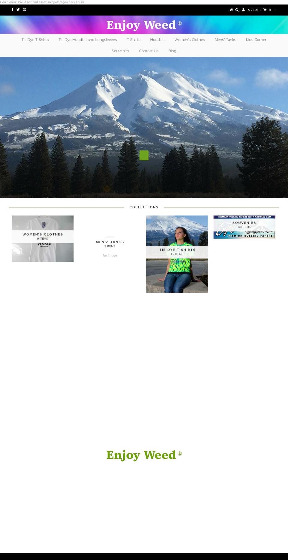 peaceloveandweedcalifornia.com shopify website screenshot
