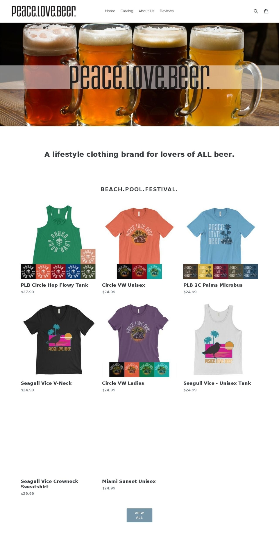 peacelovebeer.com — Shopify storefront screenshot