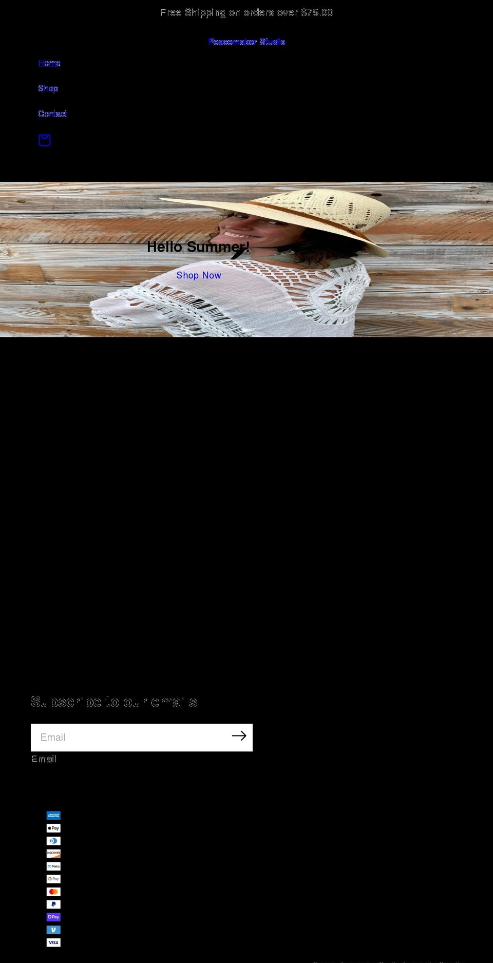 peacemakerstudio.com shopify website screenshot