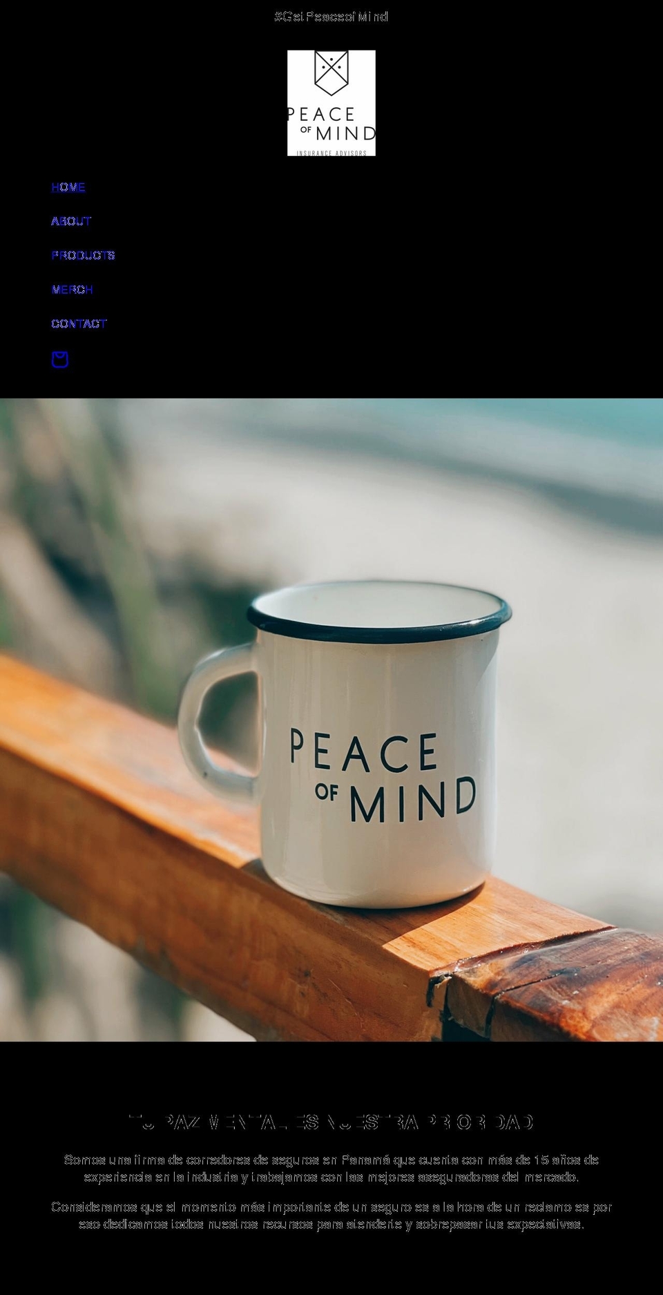 peaceofmindpanama.com shopify website screenshot