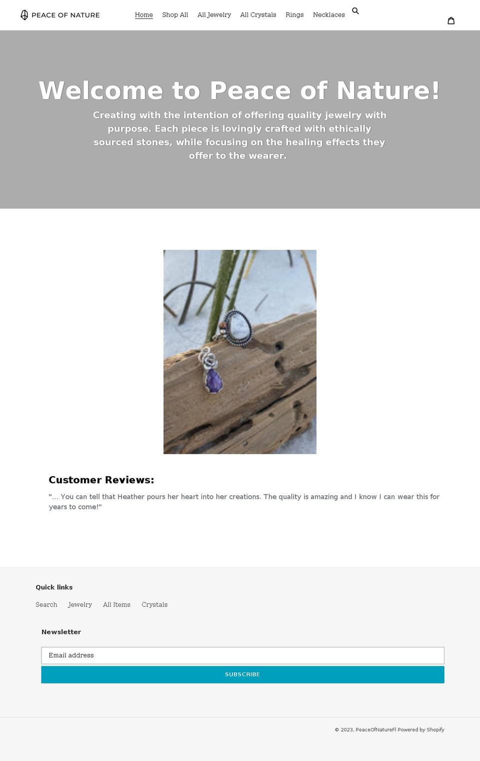peaceofnaturefl.com shopify website screenshot