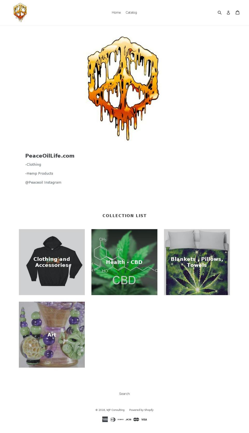 peaceoillife.com — Shopify storefront screenshot