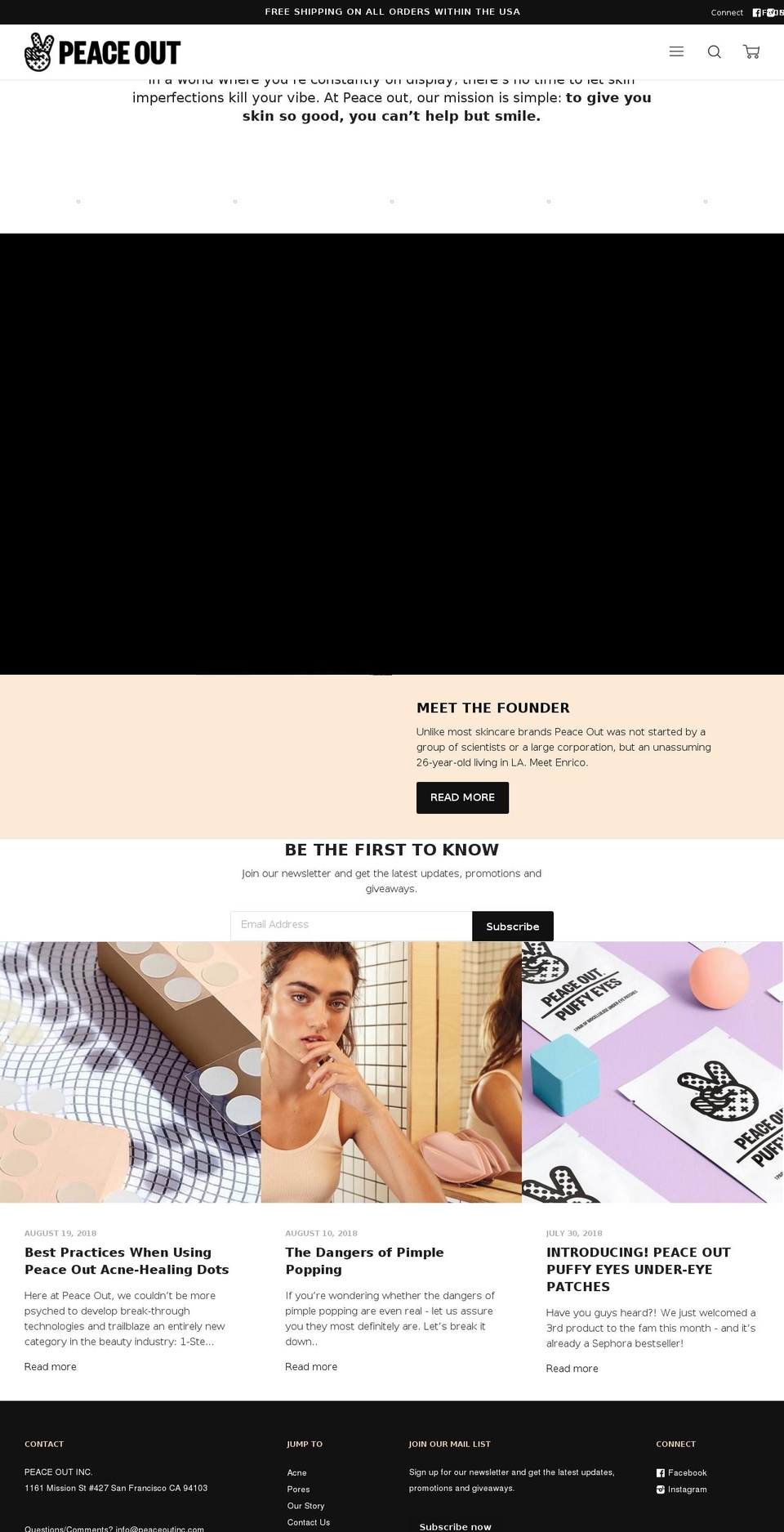peaceoutacne.com shopify website screenshot