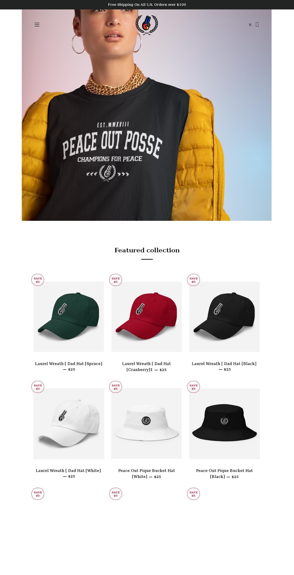 peaceoutposse.com shopify website screenshot
