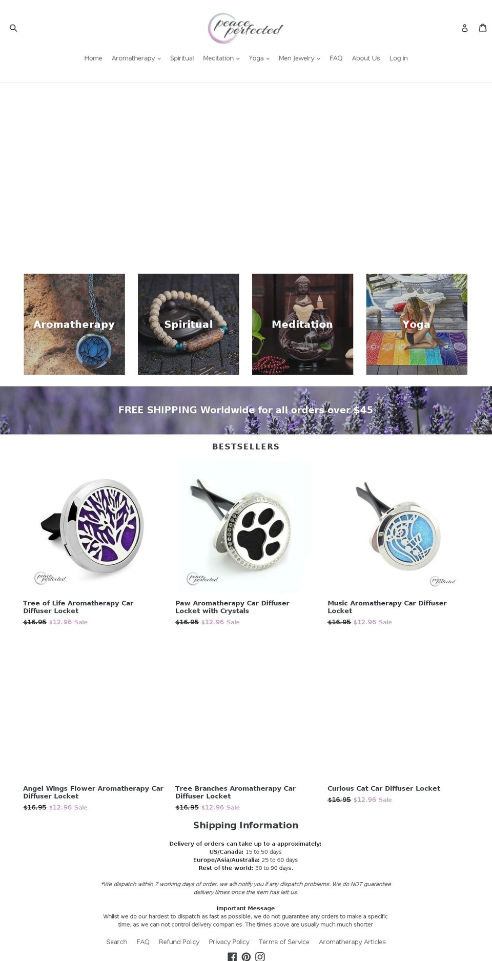 peaceperfected.com — Shopify storefront screenshot