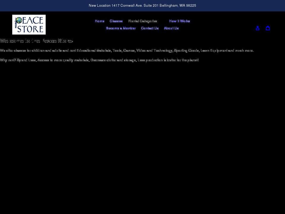 peacestore.org shopify website screenshot