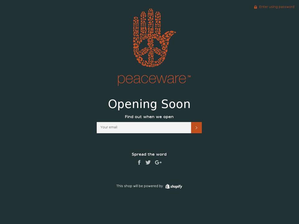 peaceware.net shopify website screenshot