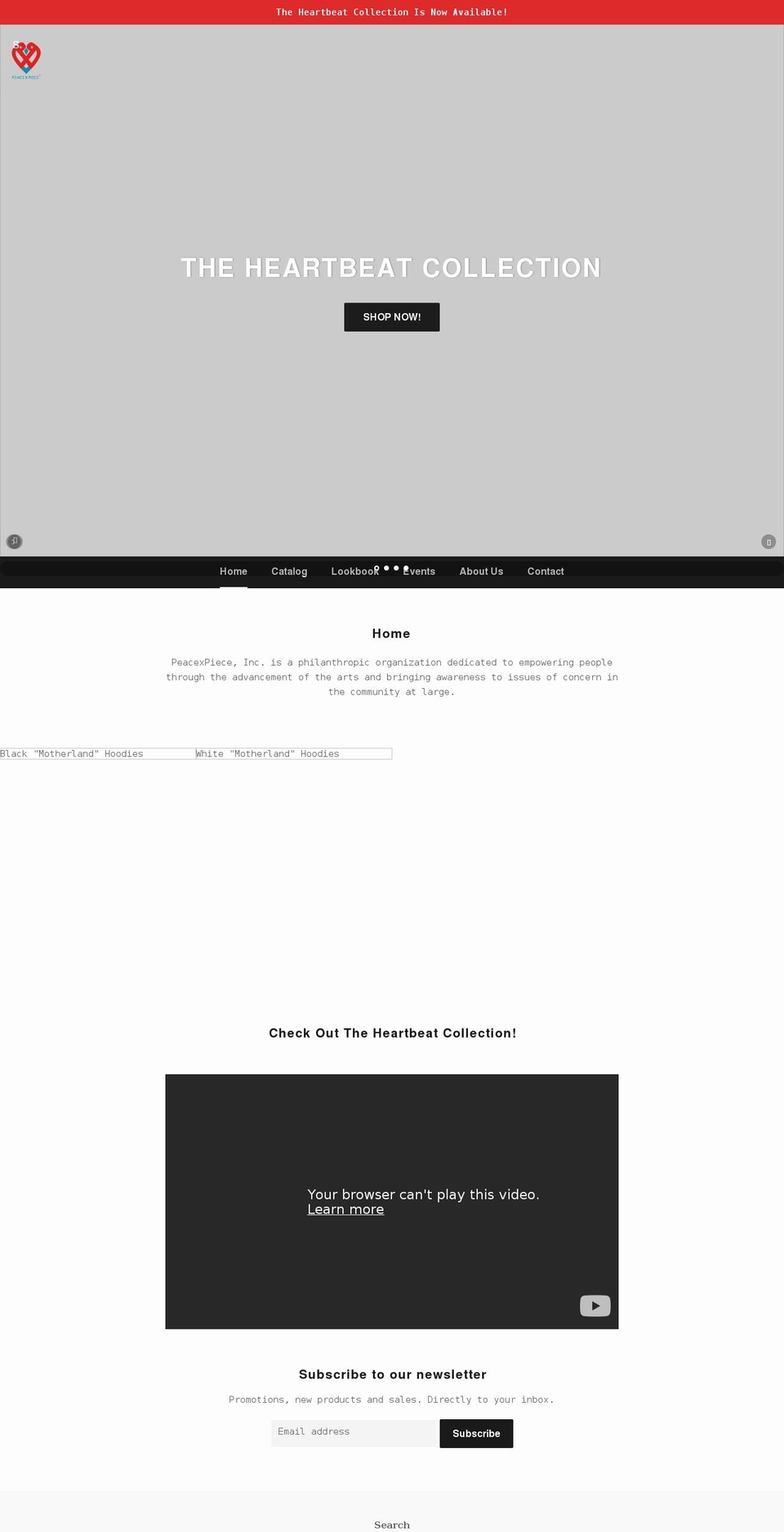 peacexpieceinc.com shopify website screenshot