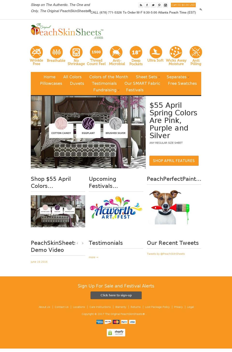 Copy of Clean Shopify theme site example peach-skin-sheets.com