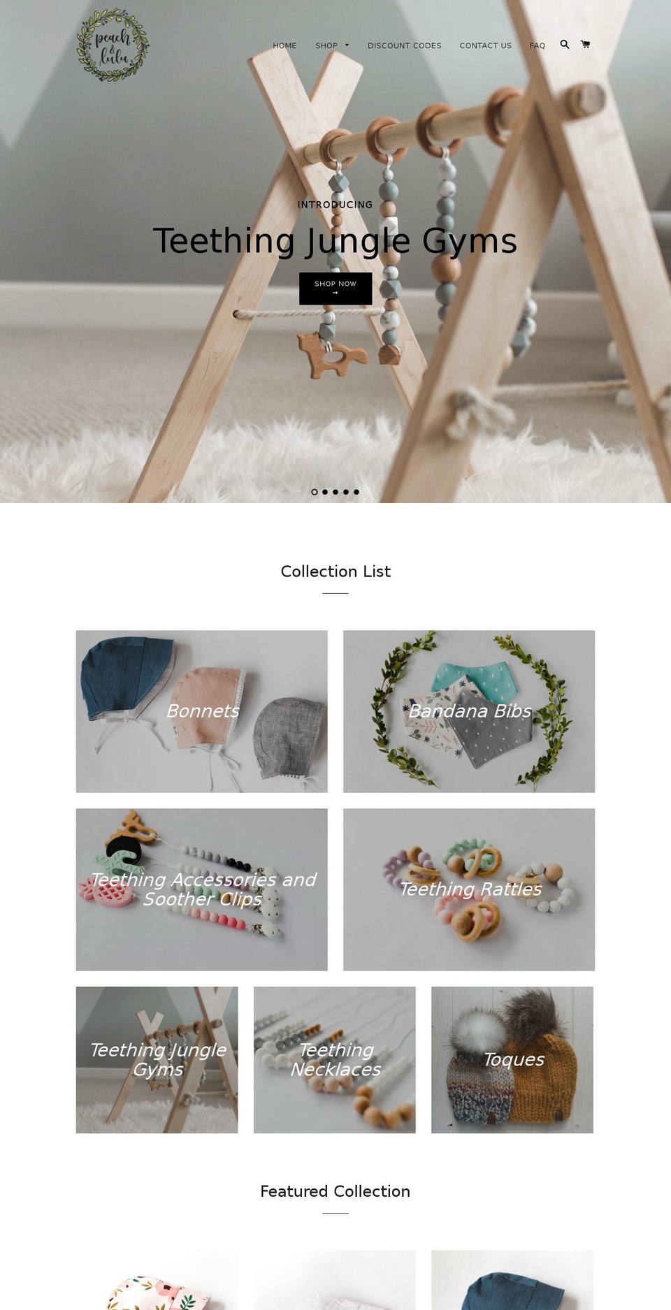 peachandlulu.com — Shopify storefront screenshot