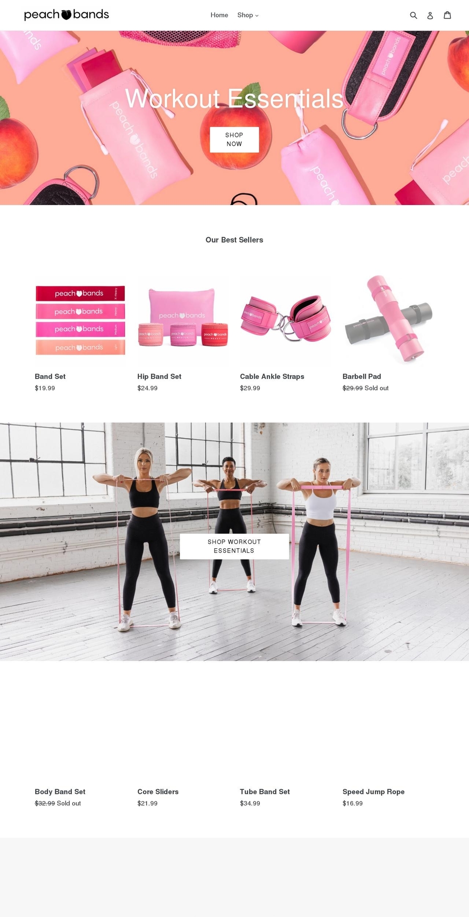 peachbands.com — Shopify storefront screenshot