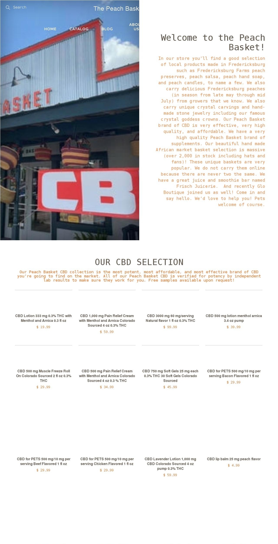 peachbasketonline.com shopify website screenshot