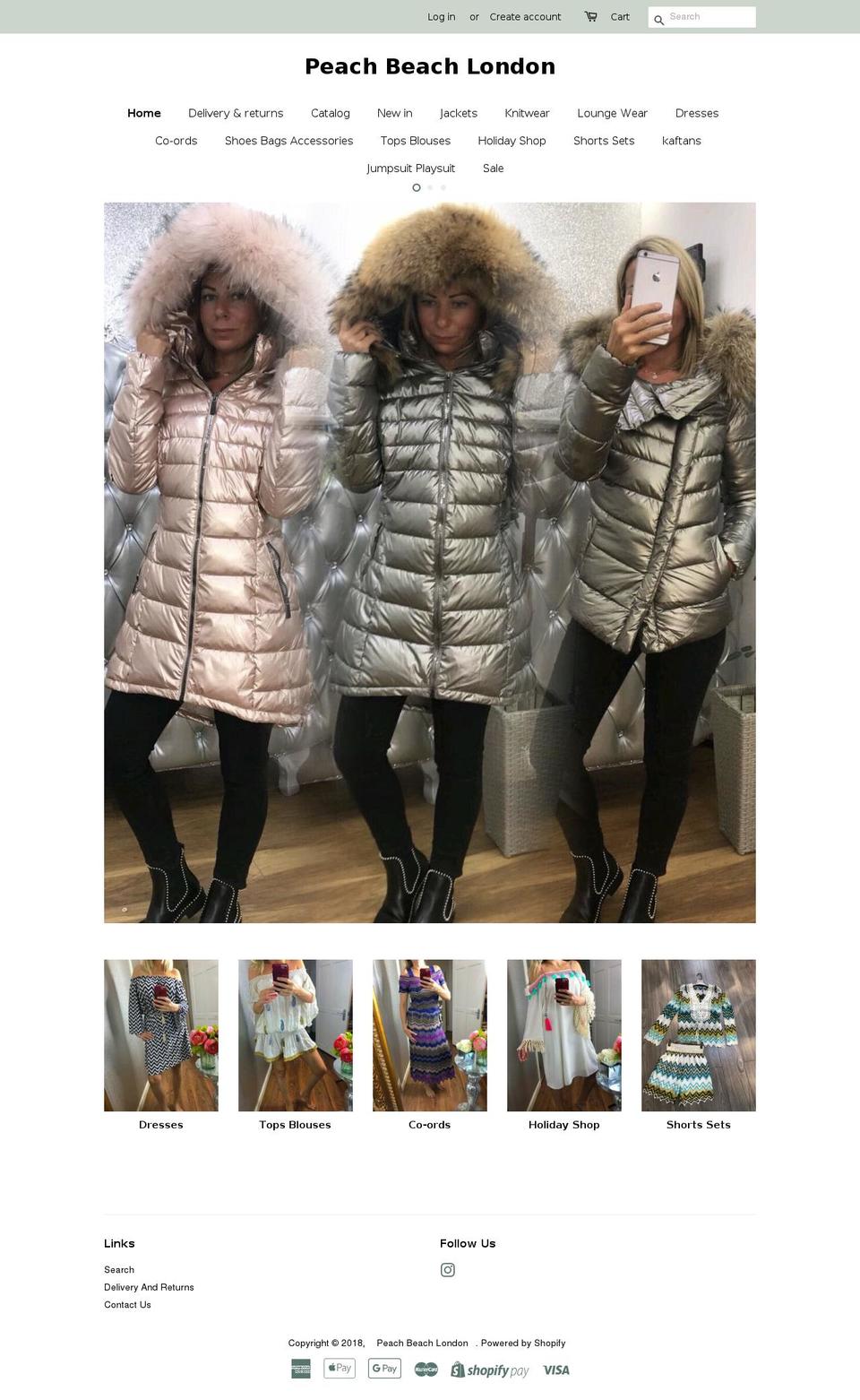 peachbeachboutique.com — Shopify storefront screenshot