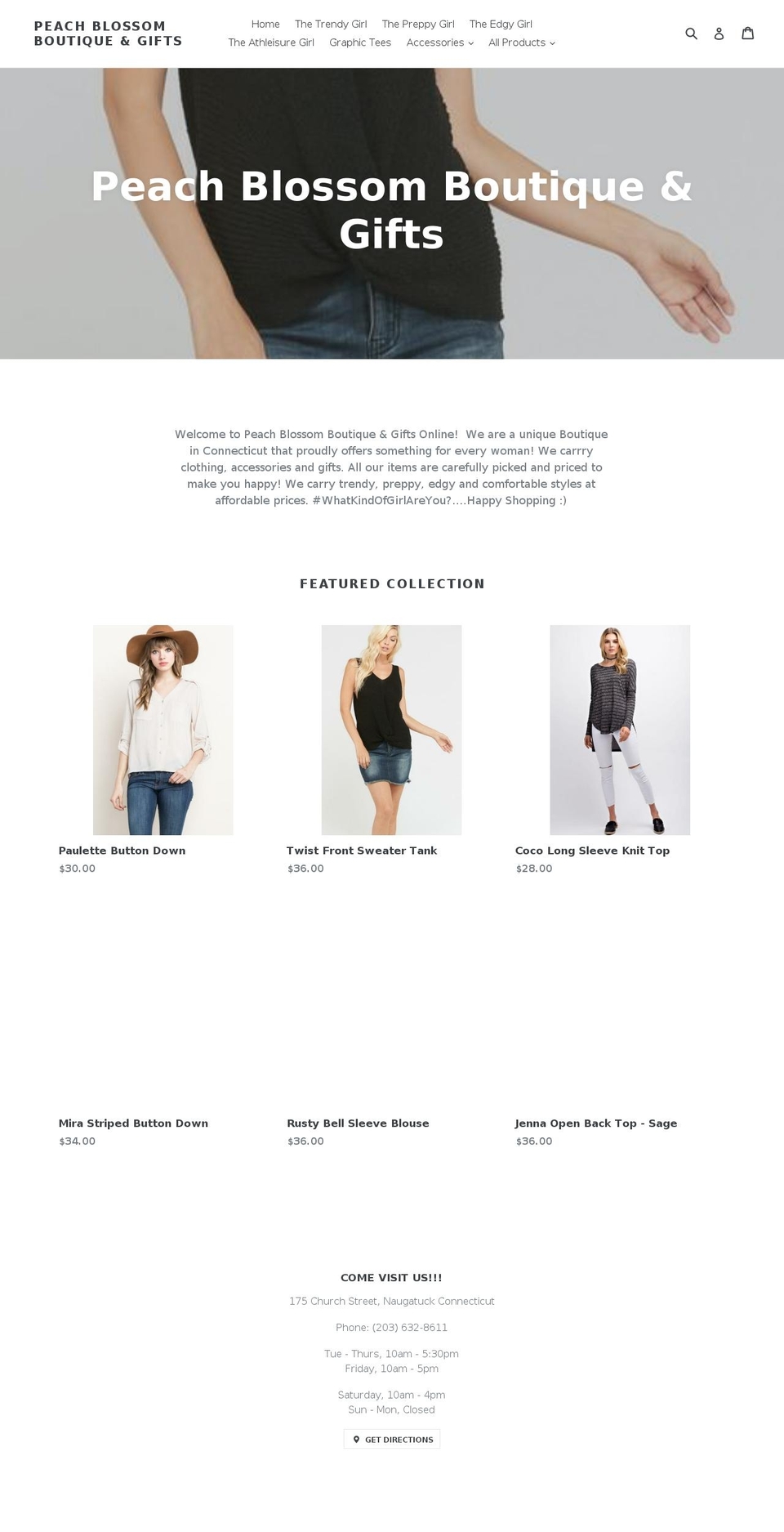 peachblossomboutique.com — Shopify storefront screenshot