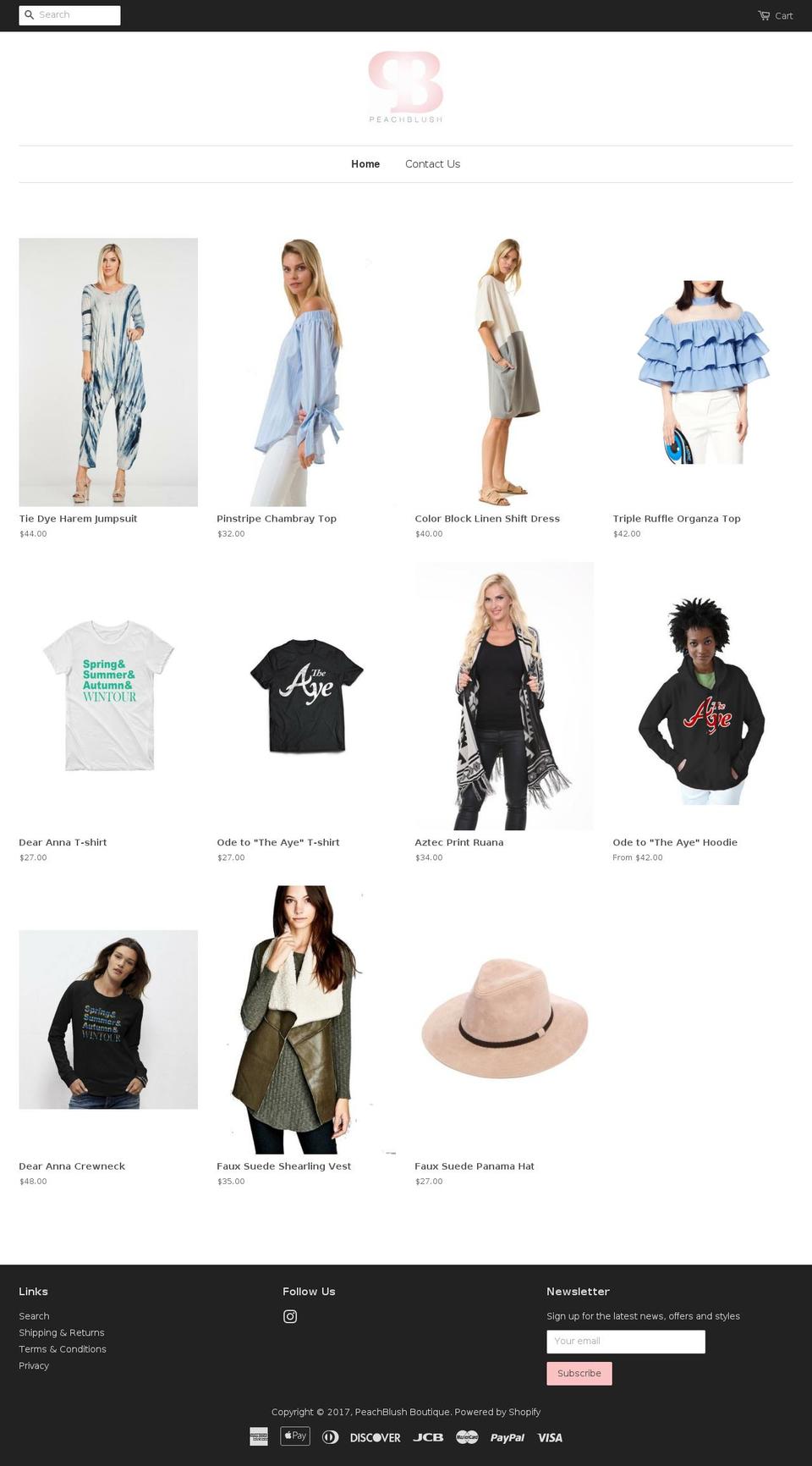 peachblushboutique.com shopify website screenshot