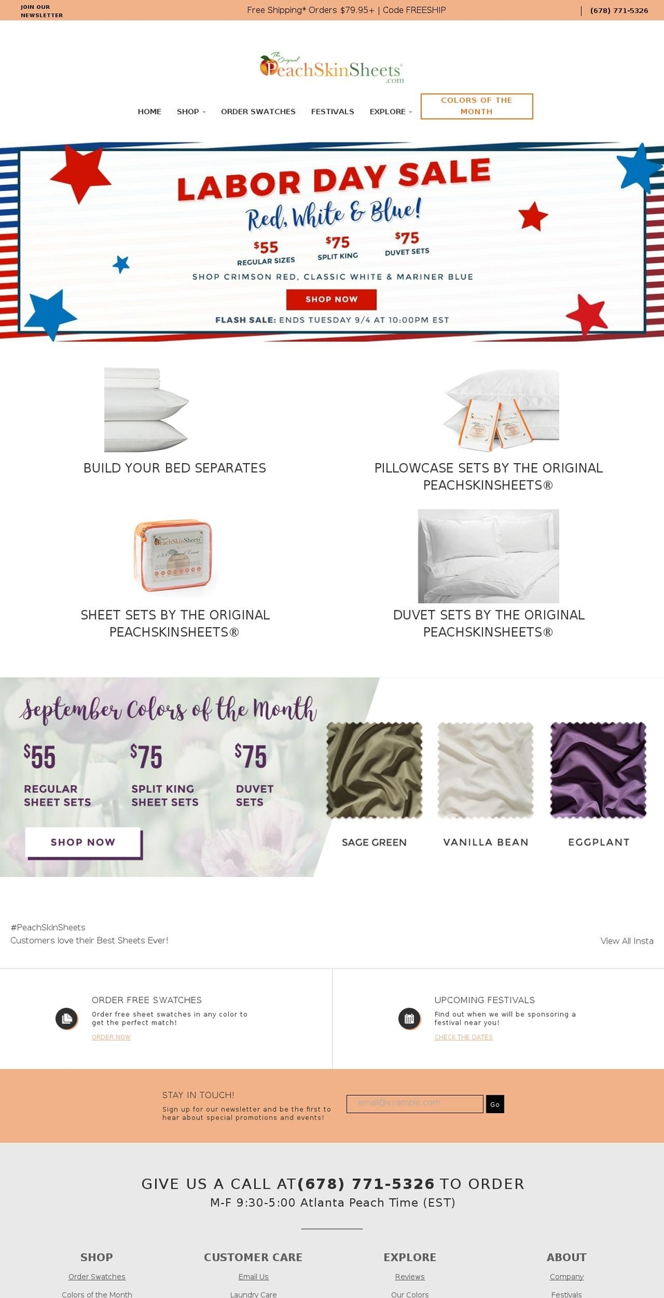 peachcomfort.com — Shopify storefront screenshot