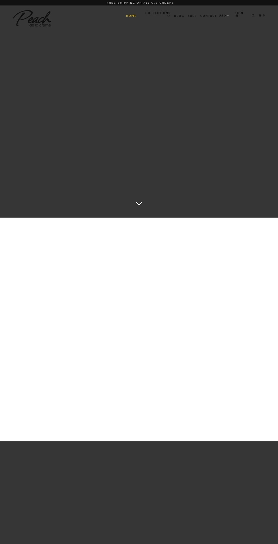 peachdelacreme.com — Shopify storefront screenshot