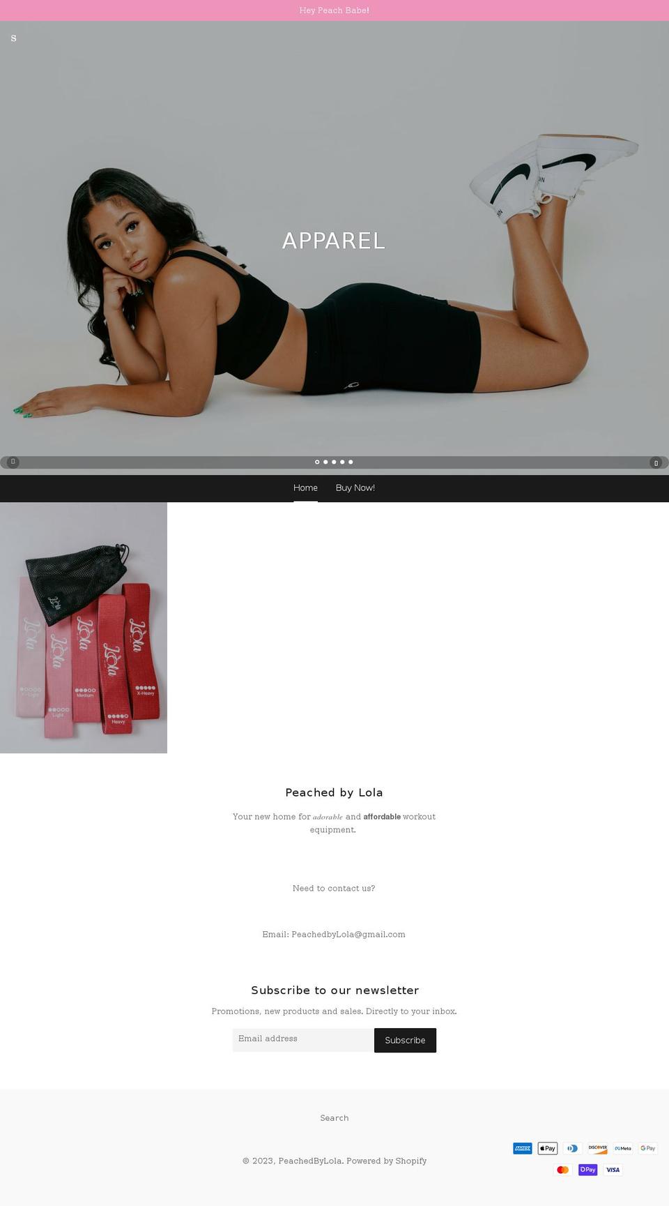 peachedbylola.com shopify website screenshot