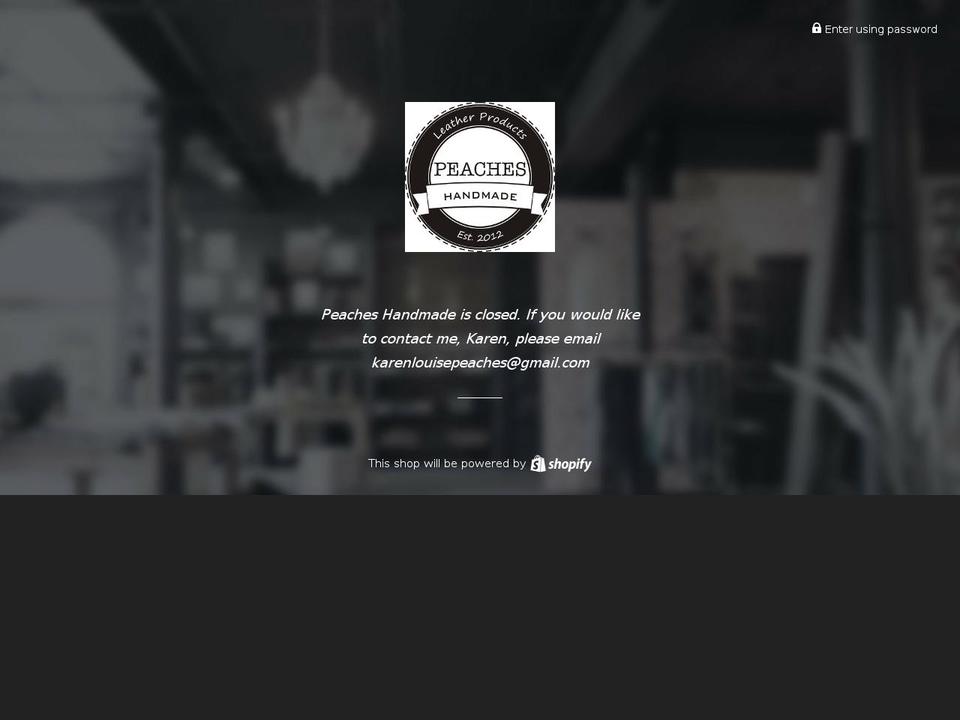 peacheshandmade.com shopify website screenshot