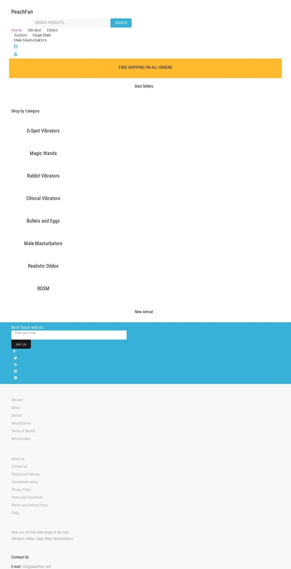 peachfan.com shopify website screenshot