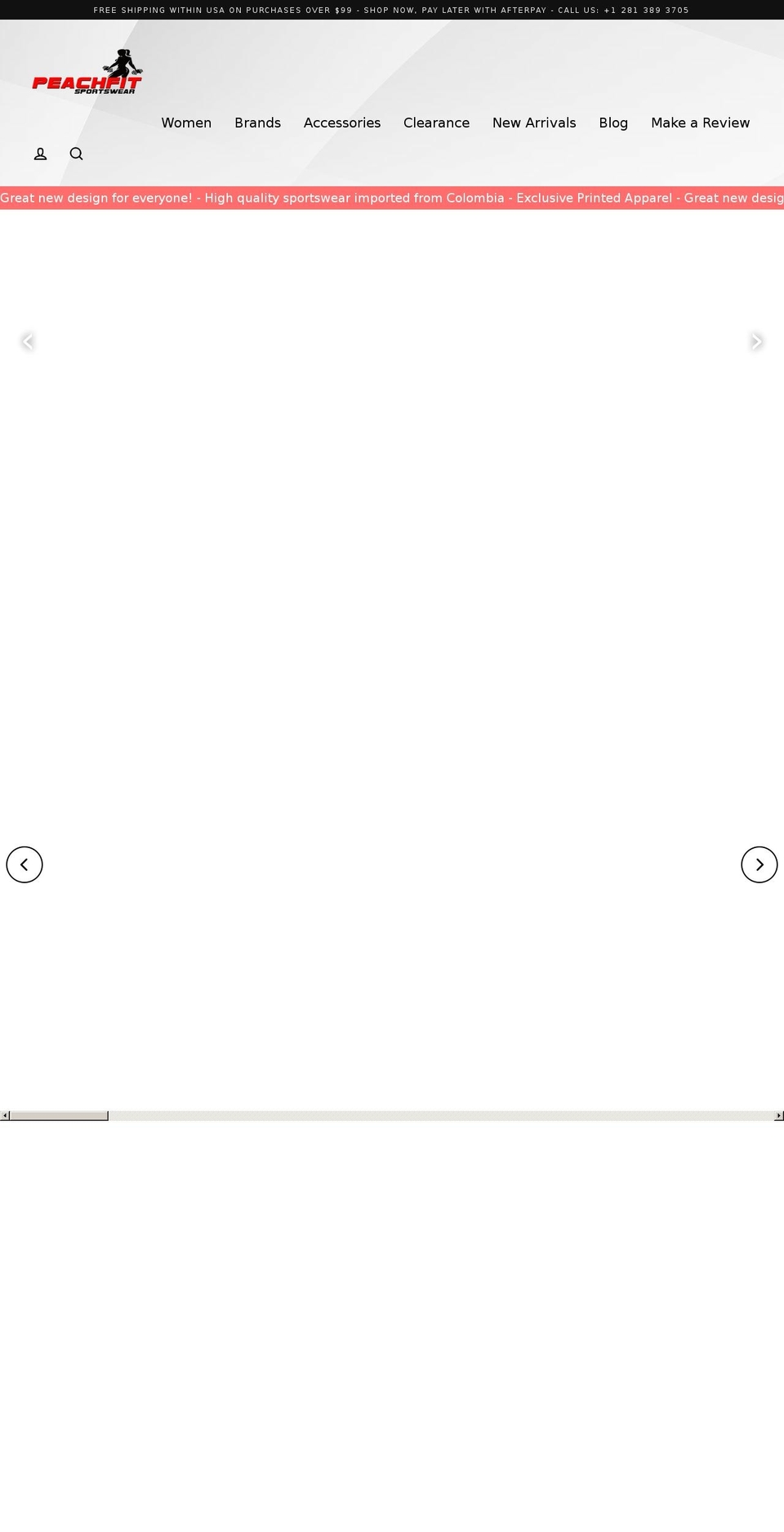 peachfitsportswear.com shopify website screenshot