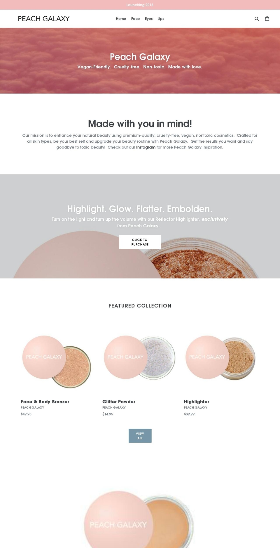 peachgalaxy.com — Shopify storefront screenshot
