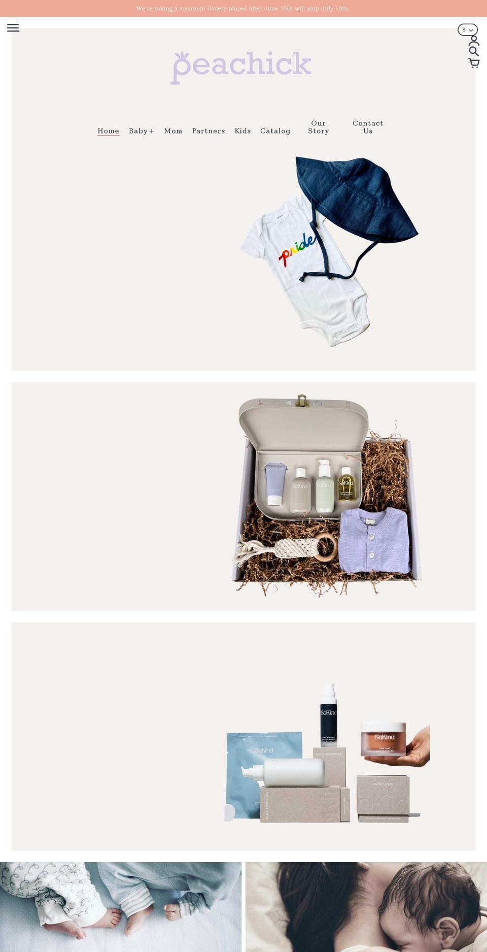 peachickstore.com shopify website screenshot