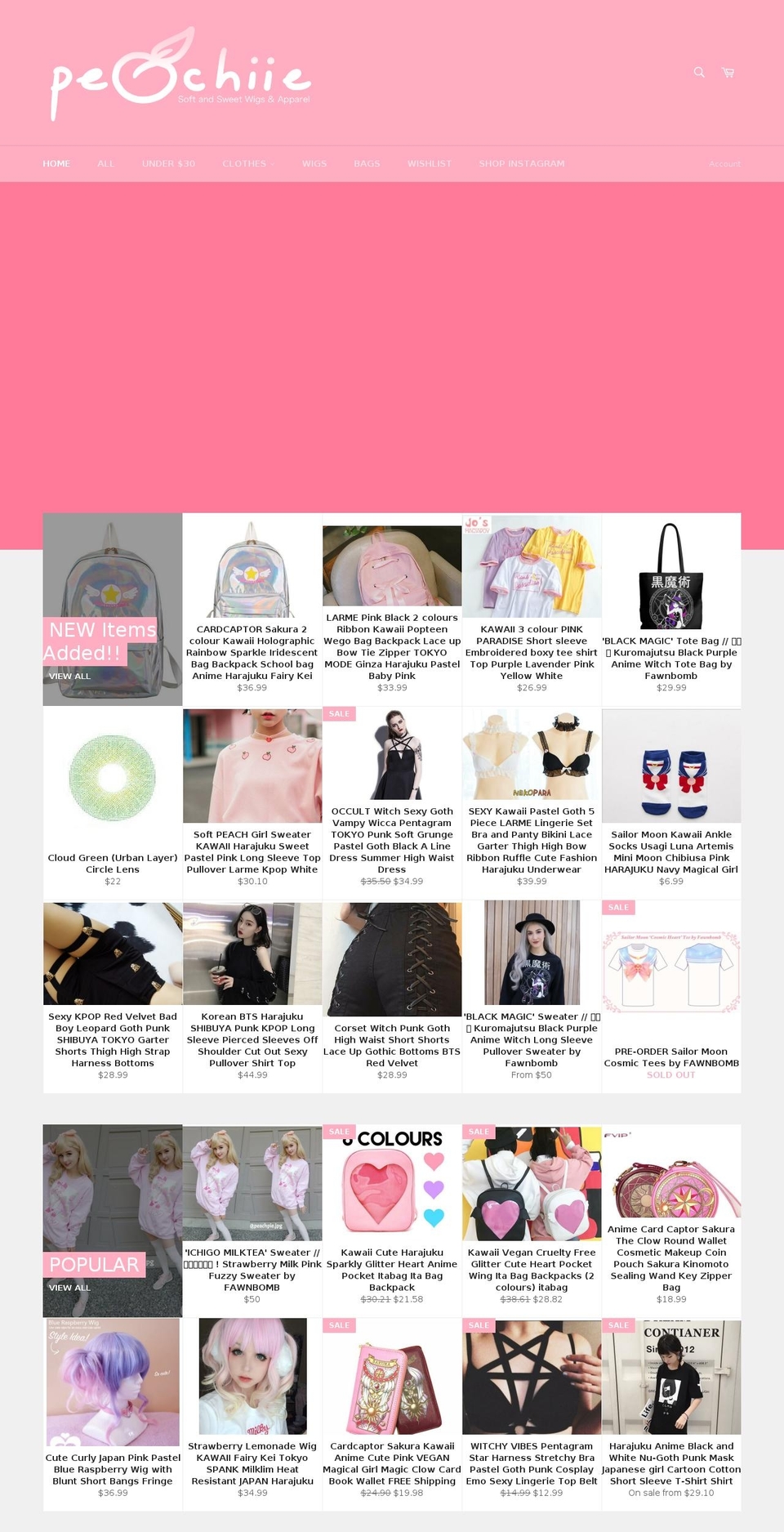 peachiieshop.myshopify.com shopify website screenshot