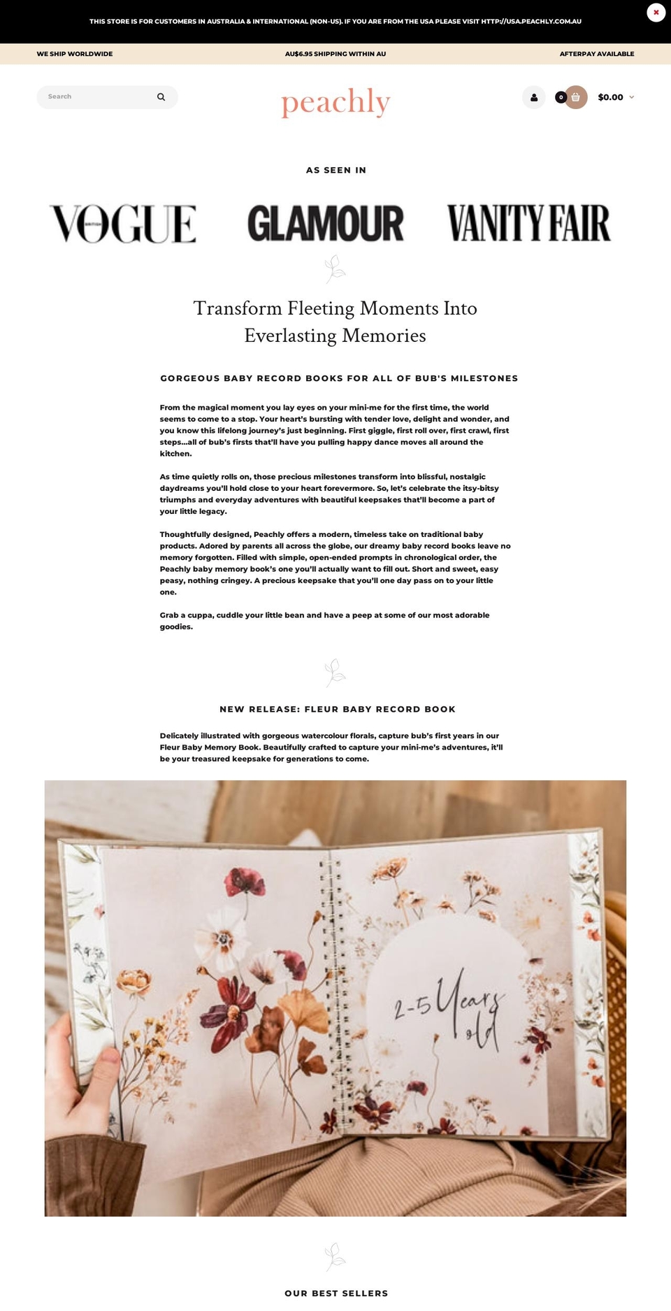peachly.com.au shopify website screenshot