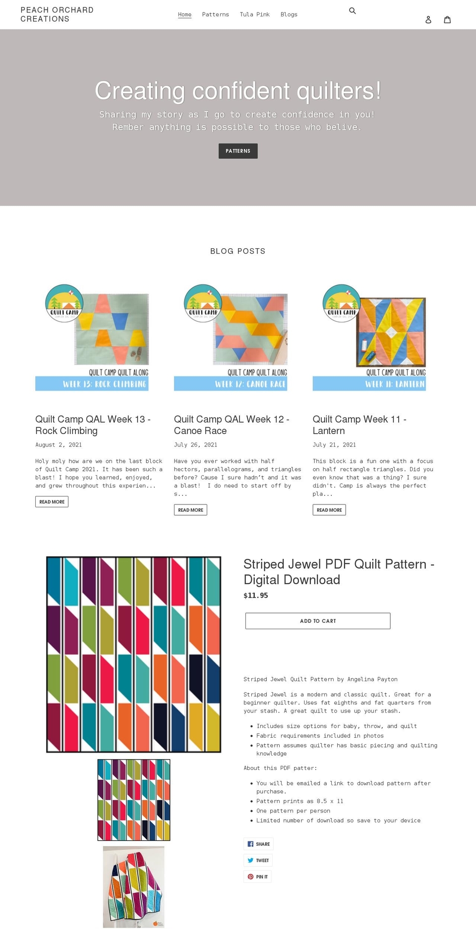 peachorchardcreations.com shopify website screenshot