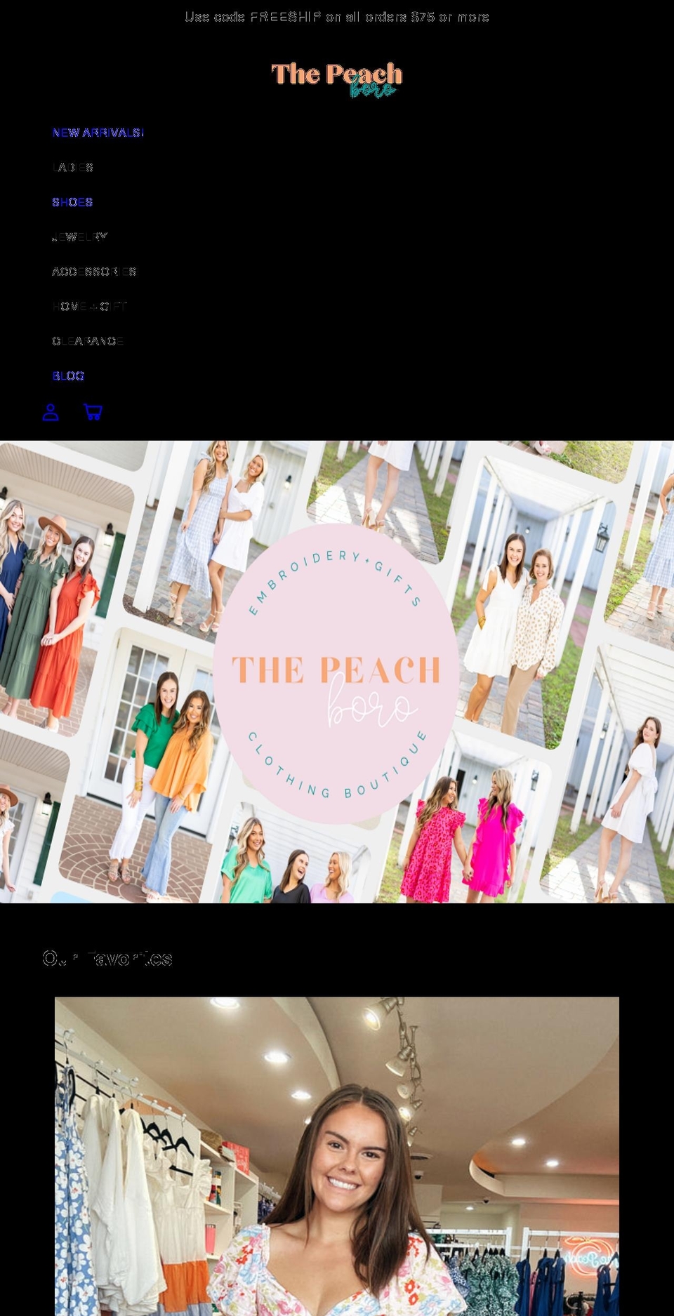 peachoutfitters.com shopify website screenshot