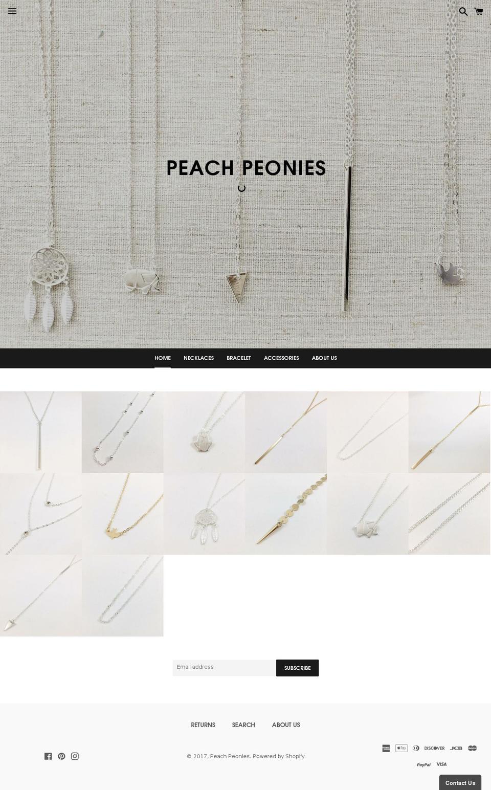 peachpeonies.com shopify website screenshot