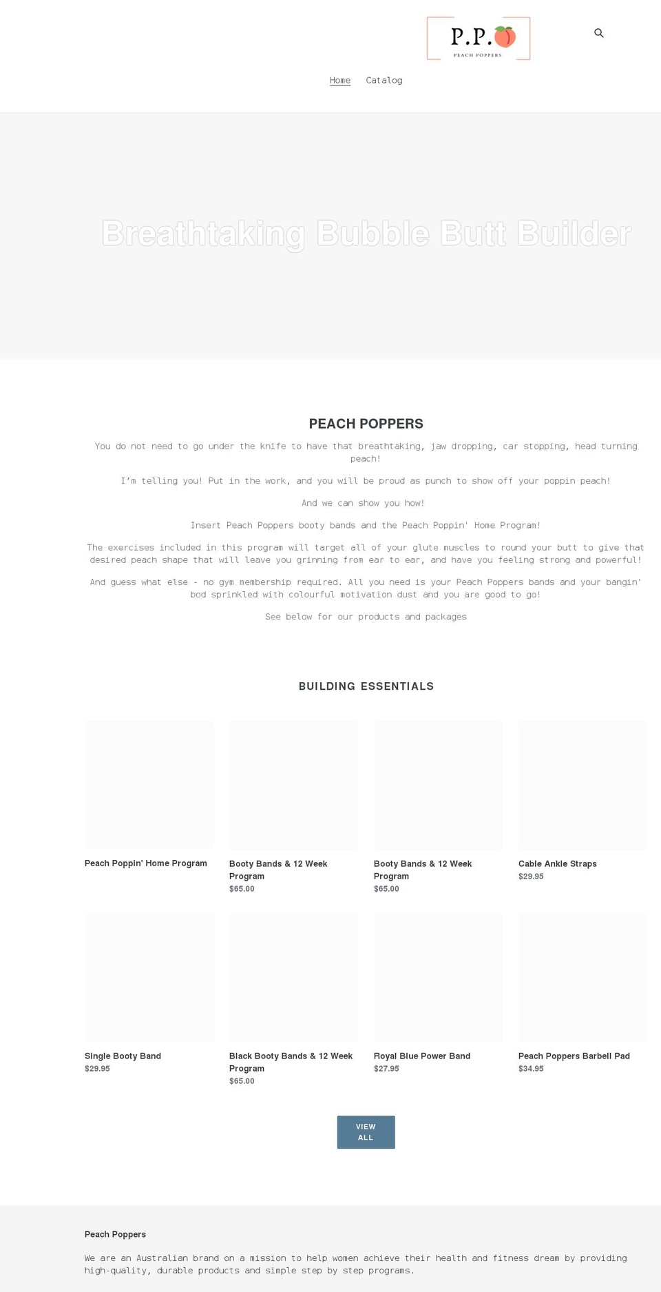 peachpoppers.com.au shopify website screenshot