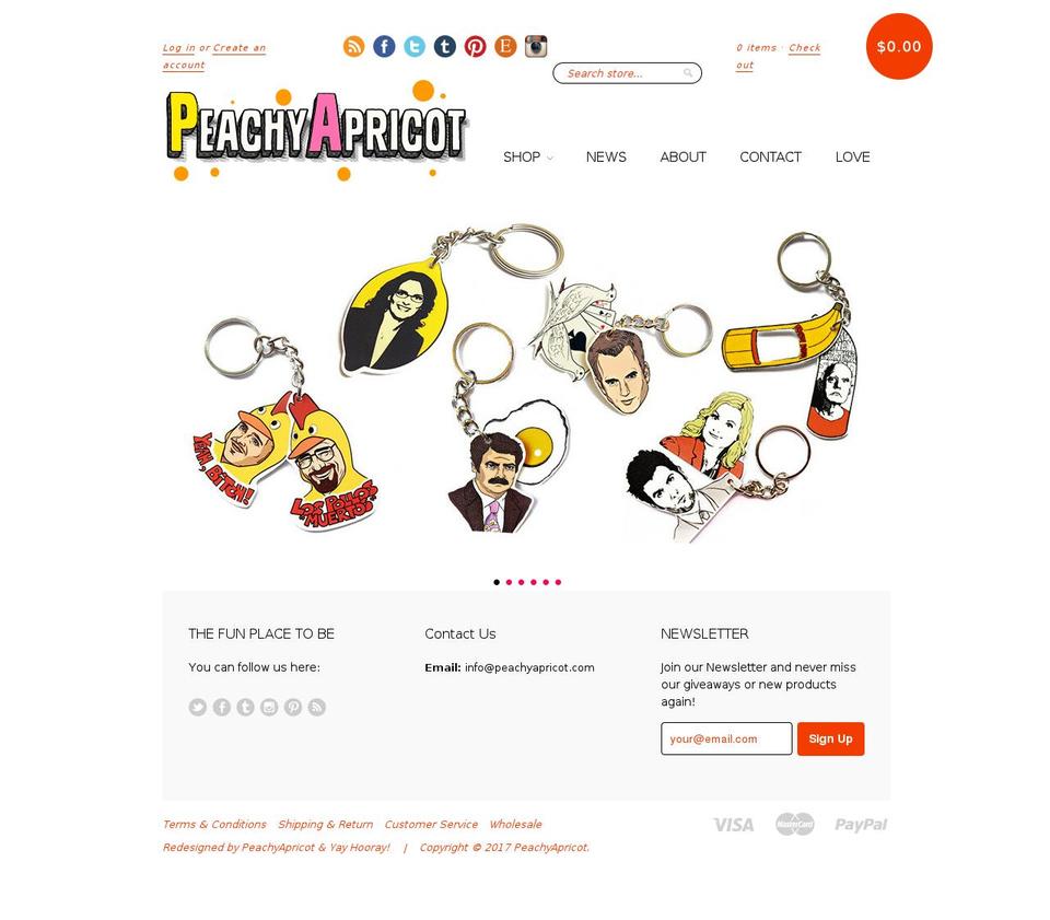 peachyapricotshop.com shopify website screenshot