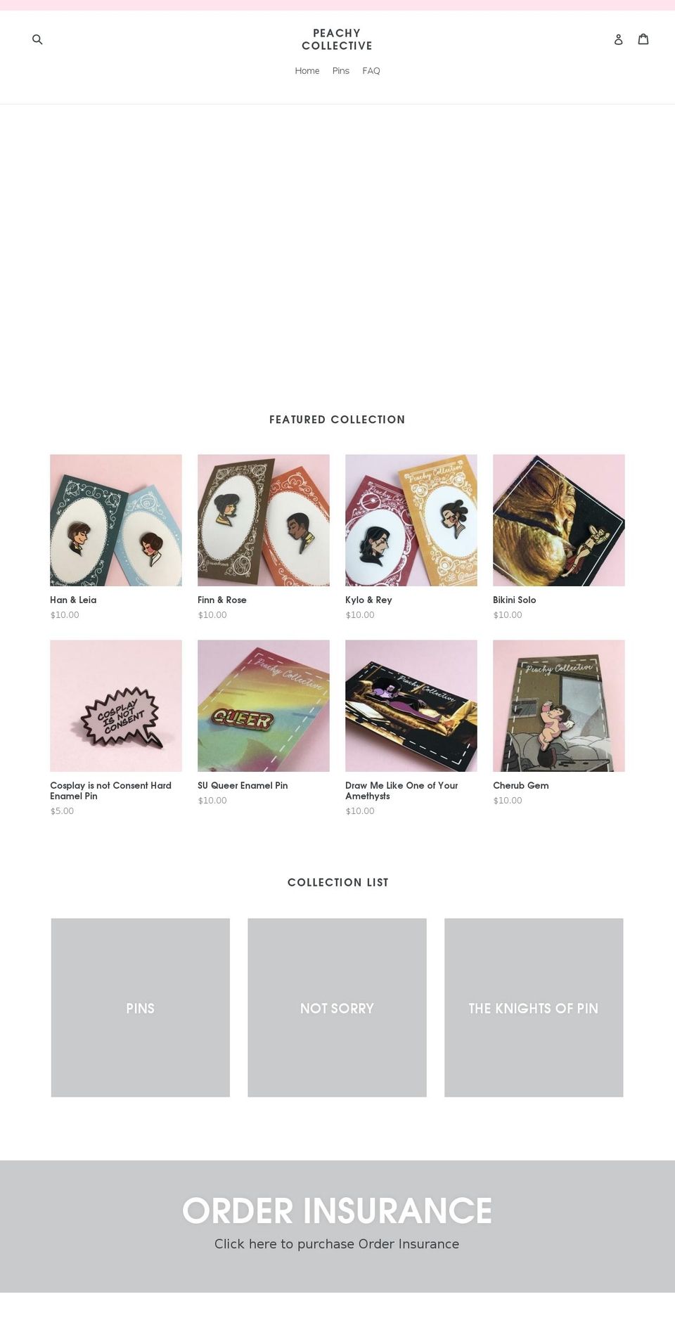 peachycollective.com shopify website screenshot