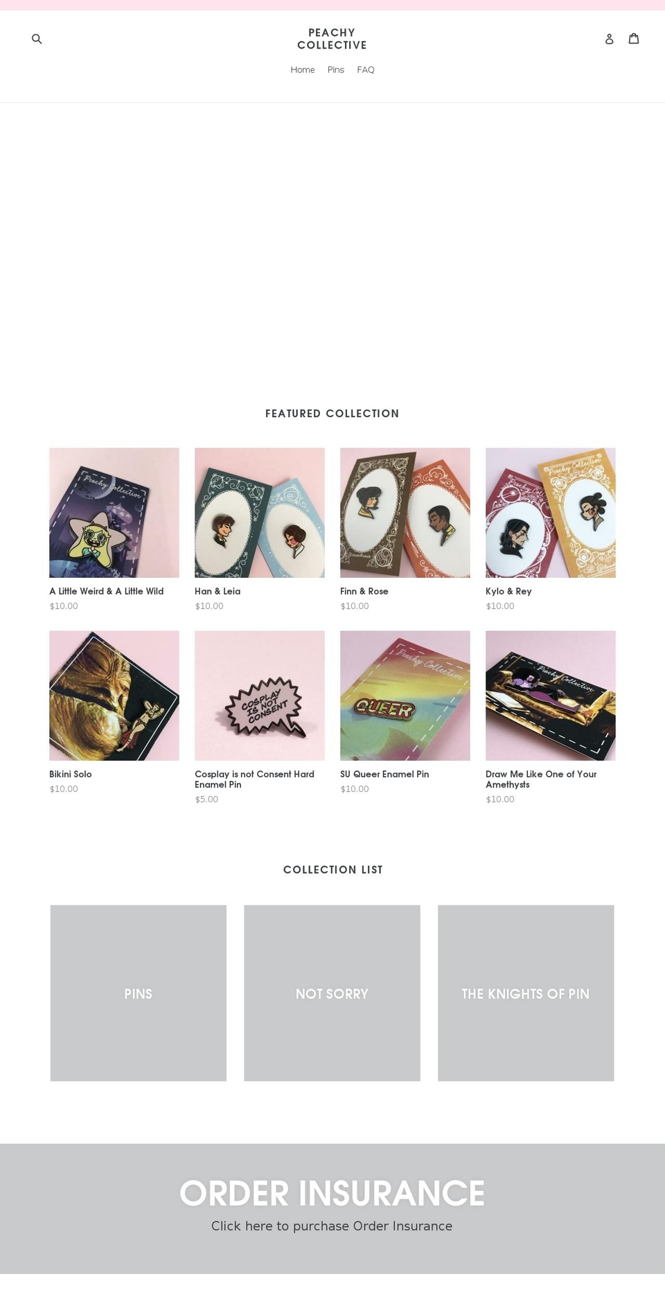peachycollectives.com — Shopify storefront screenshot
