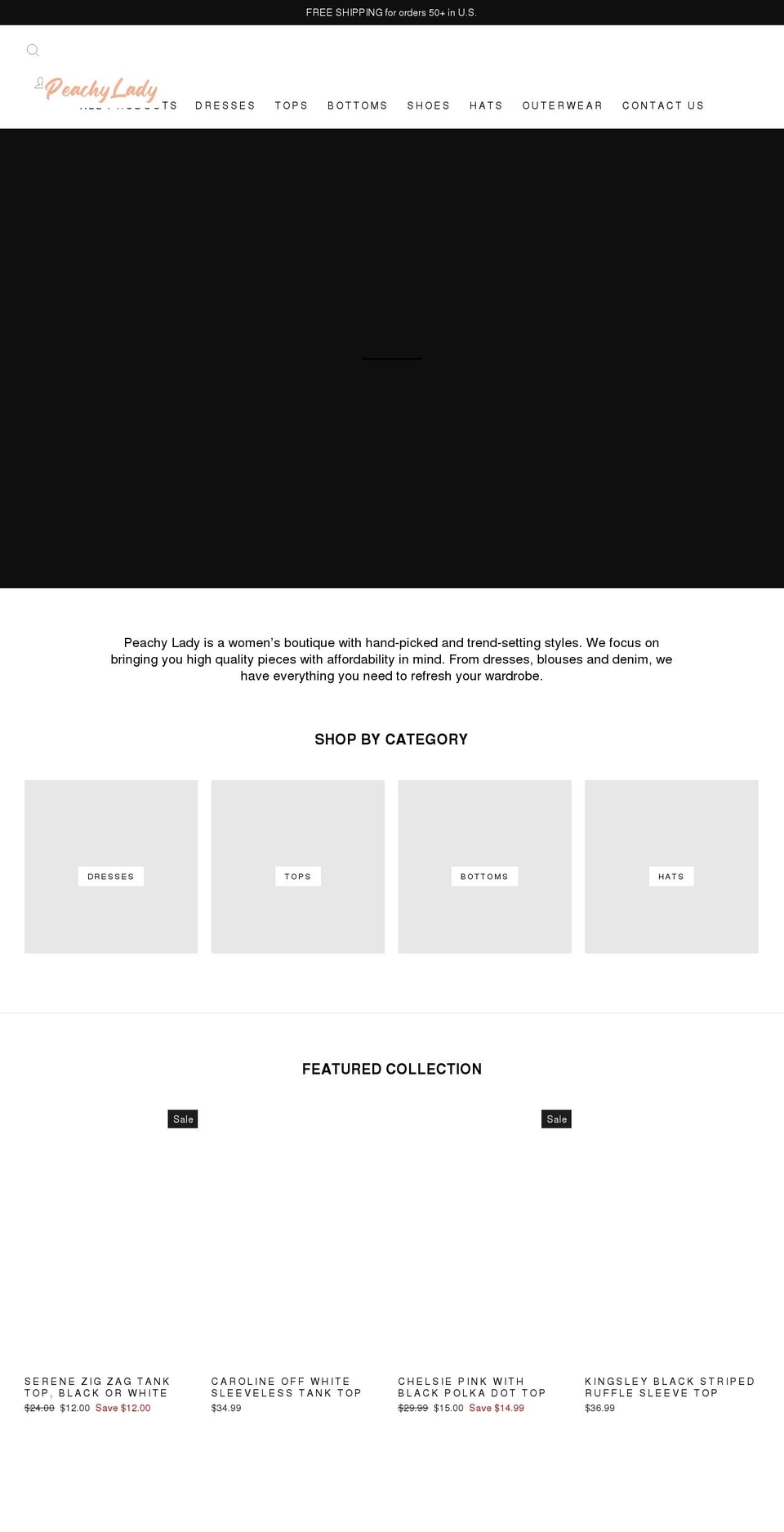 peachylady.com shopify website screenshot