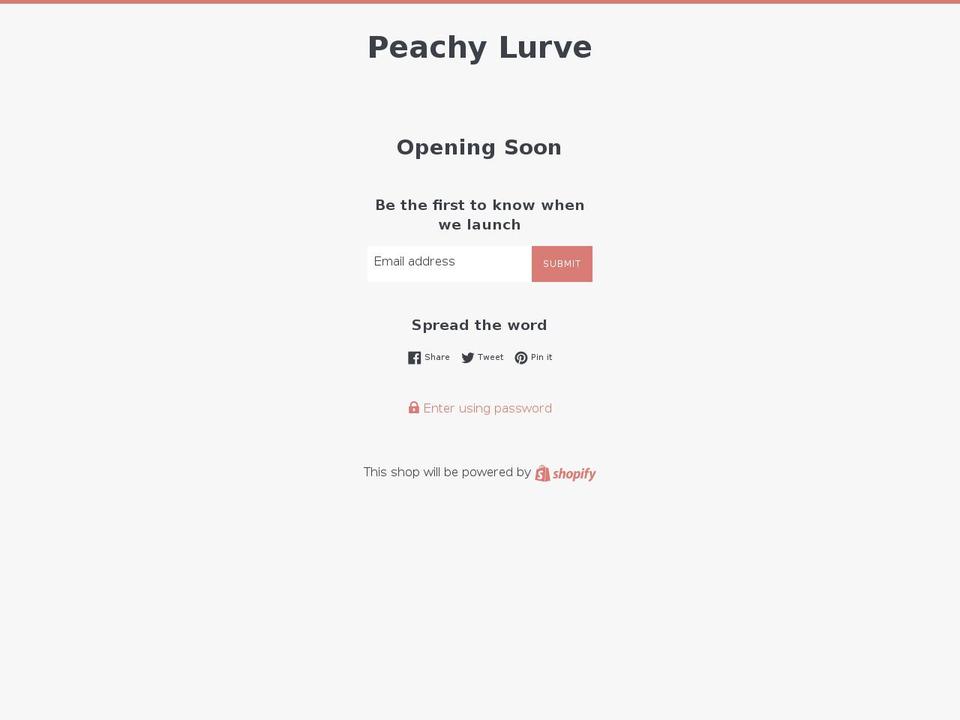 peachylurve.com — Shopify storefront screenshot