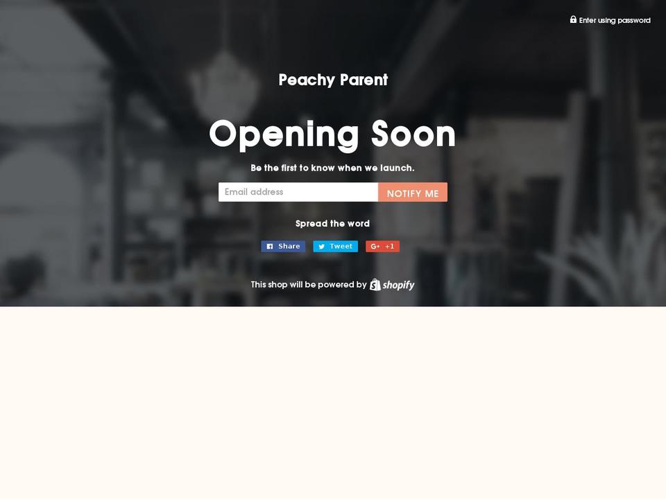 peachyparent.com shopify website screenshot