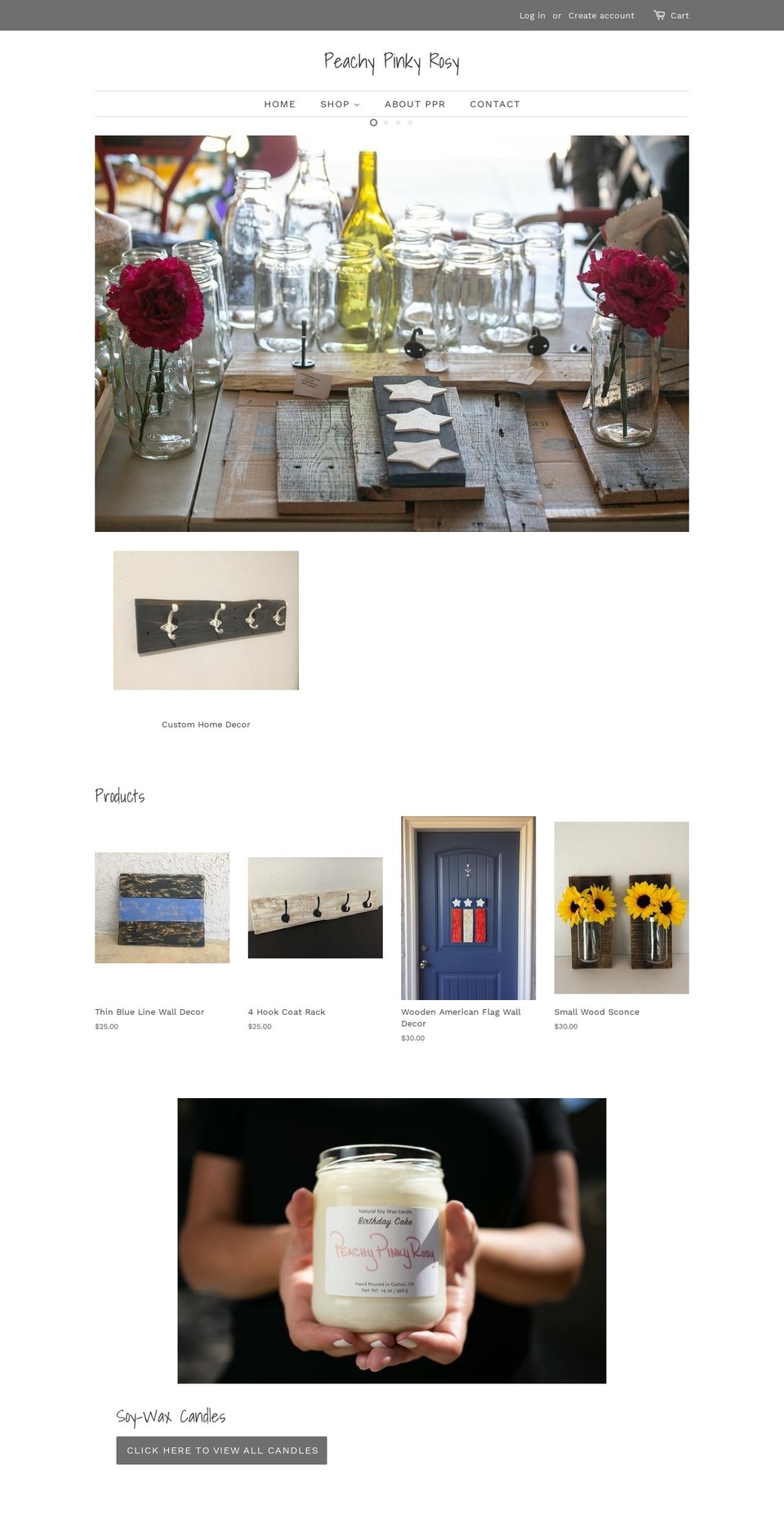 peachypinkyrosy.com — Shopify storefront screenshot