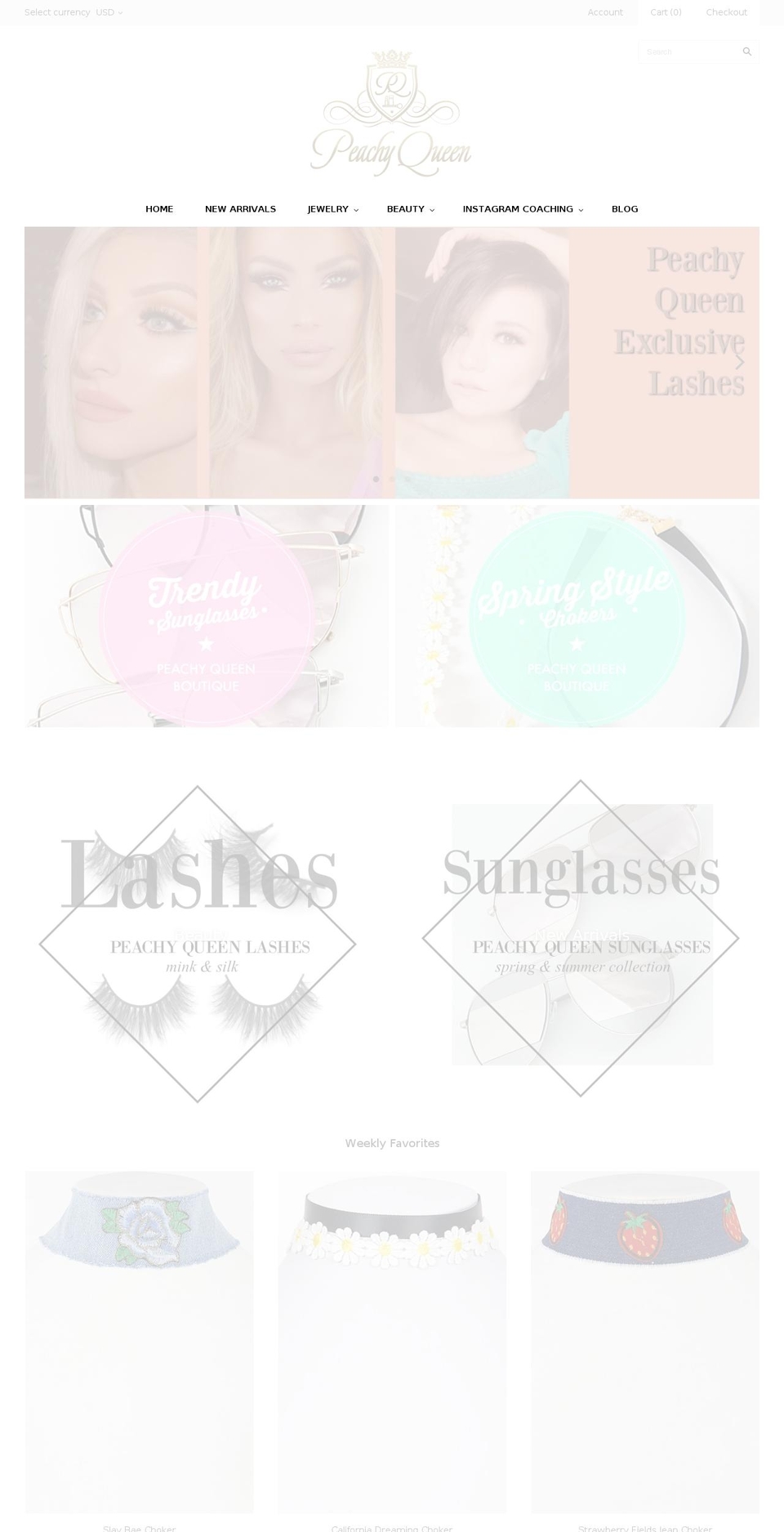 peachyqueen.com shopify website screenshot