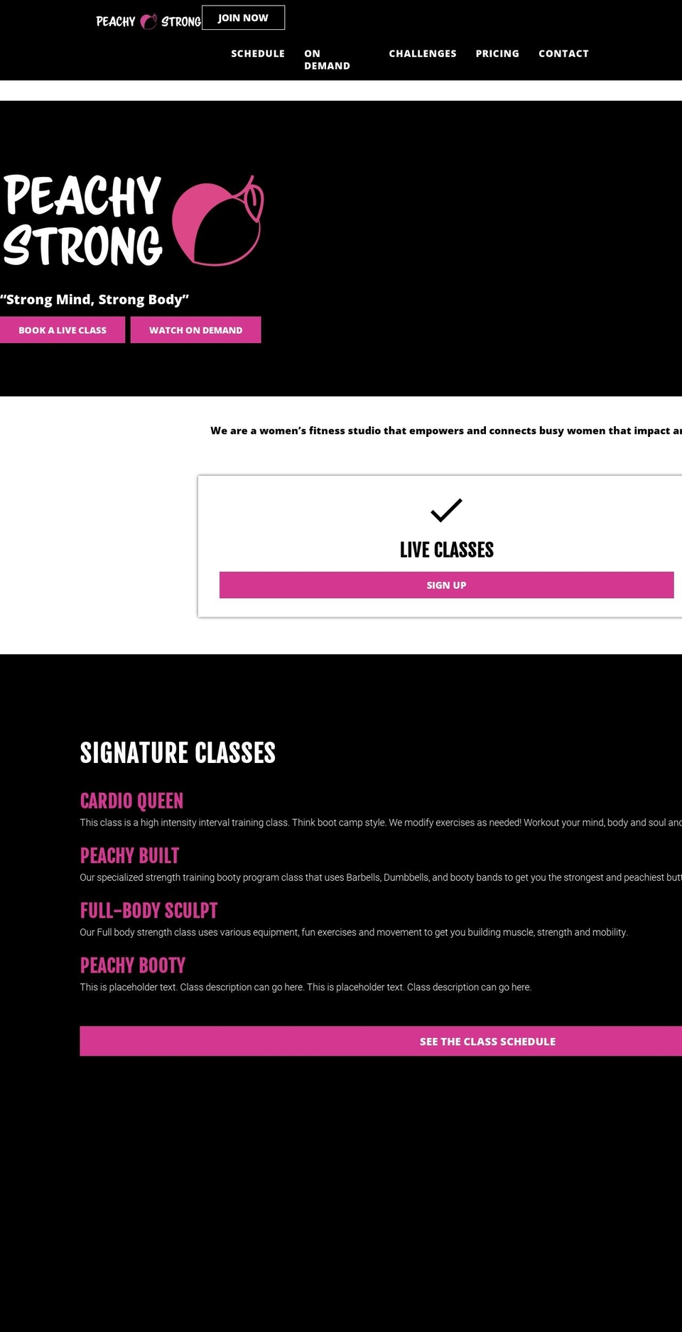 peachystrong.com — Shopify storefront screenshot