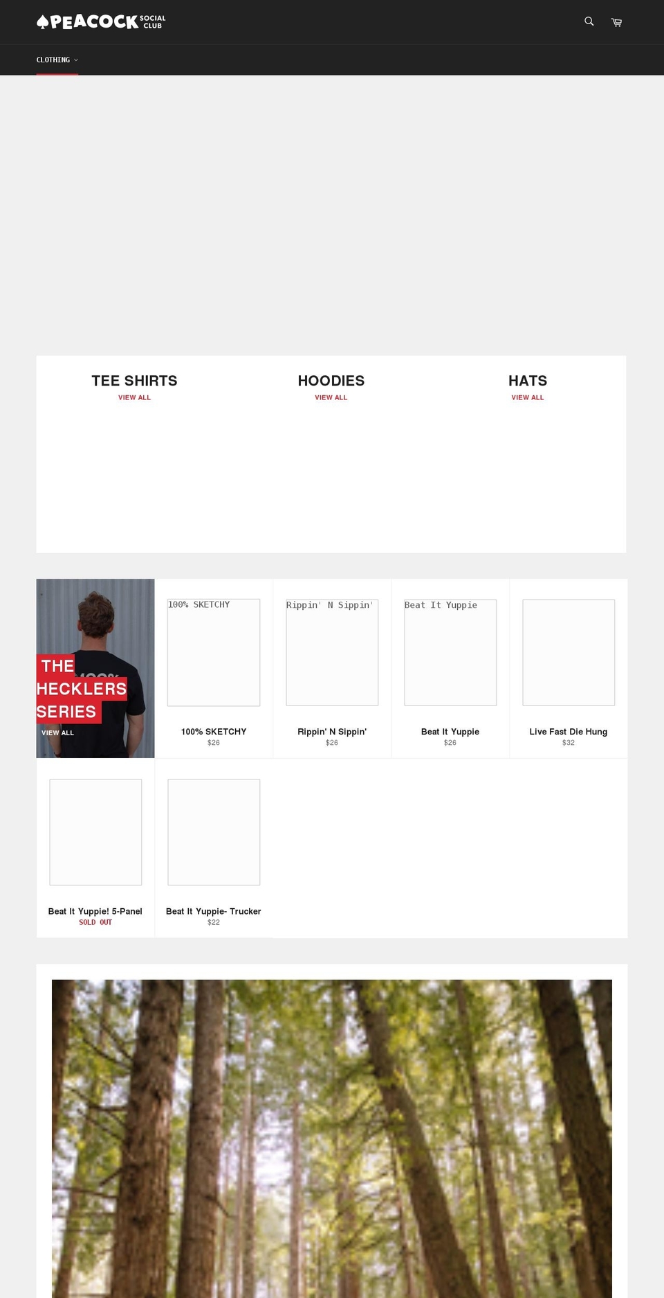 peacocksocialclub.com shopify website screenshot
