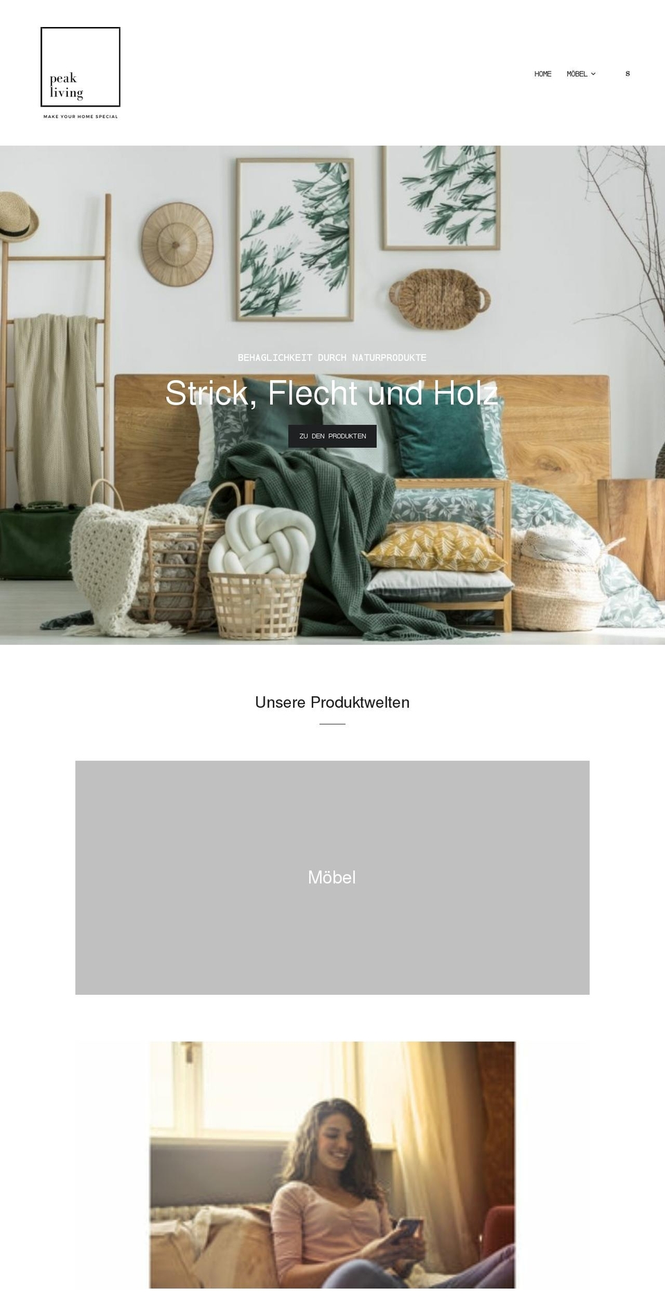 peak-living.de shopify website screenshot