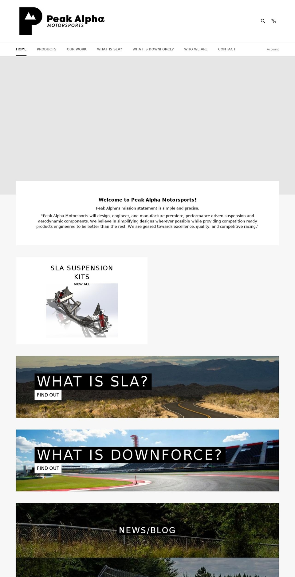 peakalphamotorsports.com — Shopify storefront screenshot