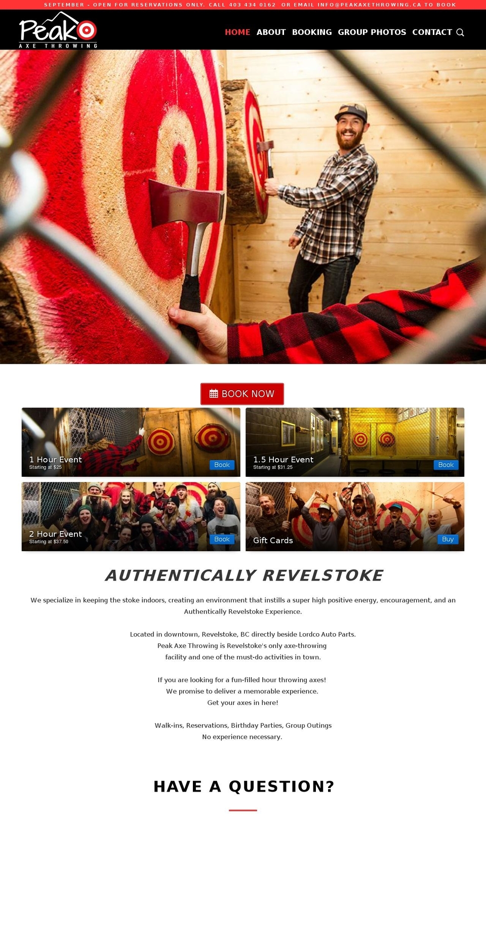 peakaxethrowing.ca shopify website screenshot