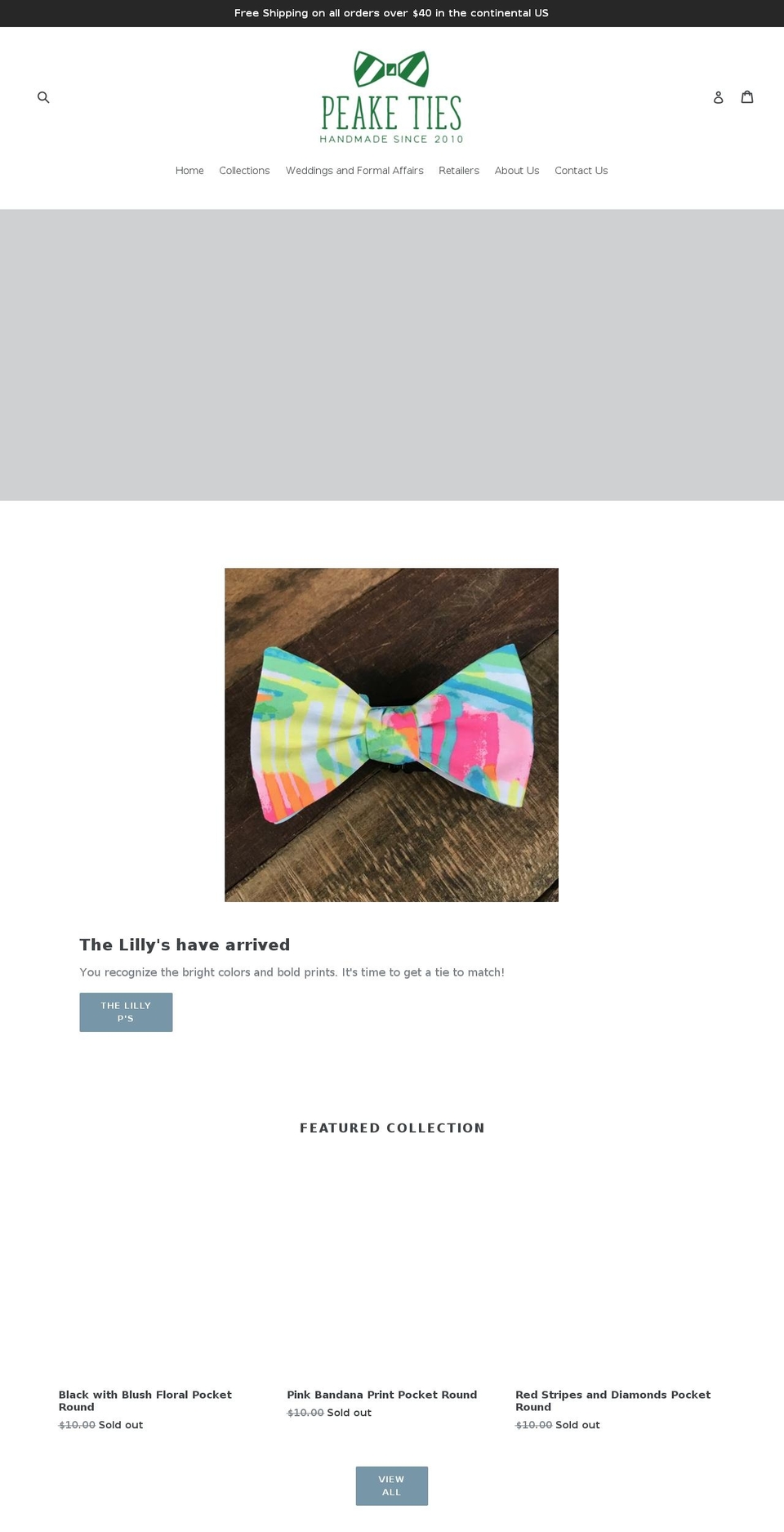 peaketies.com shopify website screenshot