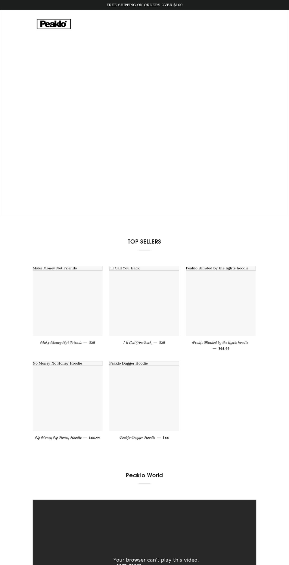 peaklocompany.com shopify website screenshot