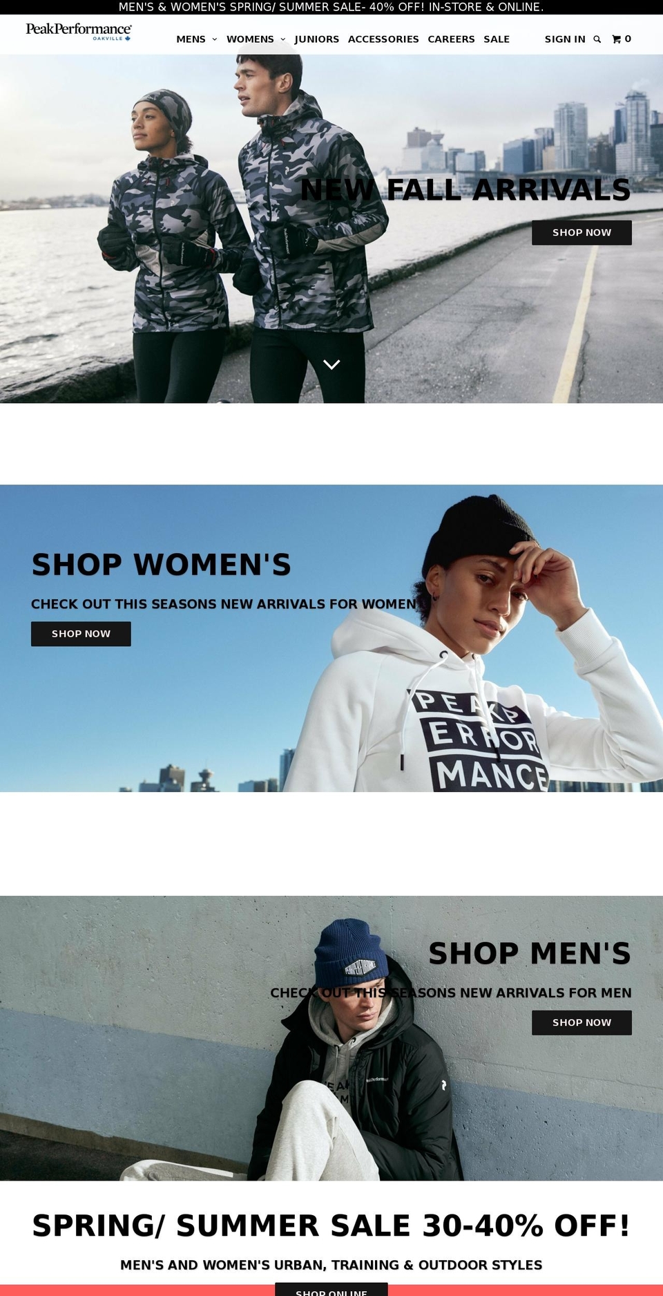 peakoakville.com shopify website screenshot